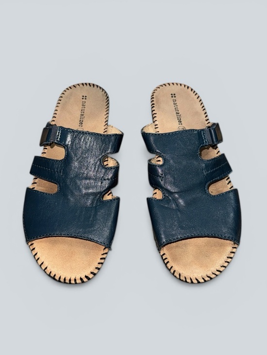 Naturalizer Shoes - Naturalizer navy leather slide sandals